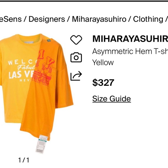 Maison Mihara Yasuhiro Deconstructed Graphic T-Shirt Size 44 XS Yellow - Picture 1 of 15